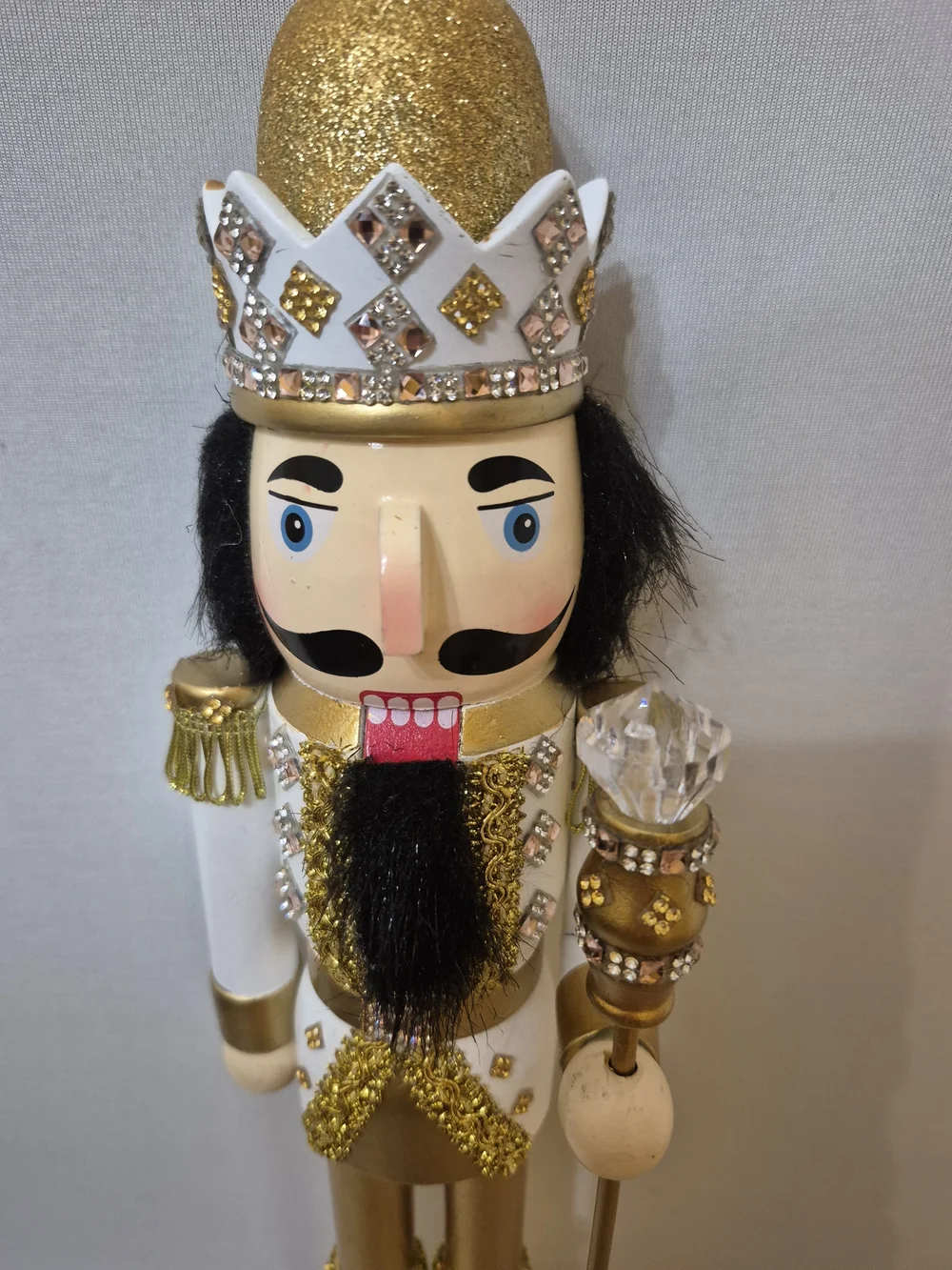 Gold & White Nutcracker Soldier Holiday Decoration by